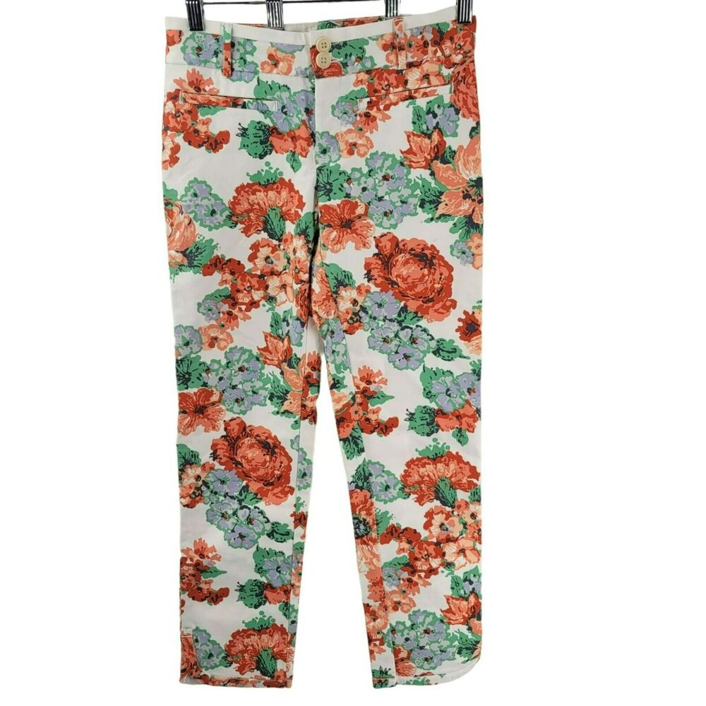 Anthropologie Floral Pants Women’s Size 6 Boho Casual Chic Resort Preppy